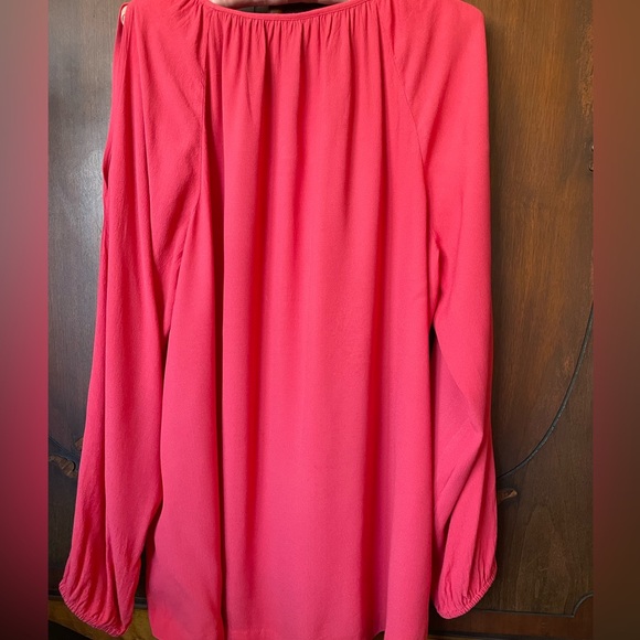 J. Jill Coral Split-Sleeve Blouse L - Picture 2 of 6
